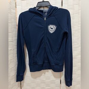 PINK Victoria Secret Navy Hoodie Zipper Jacket with Logo
